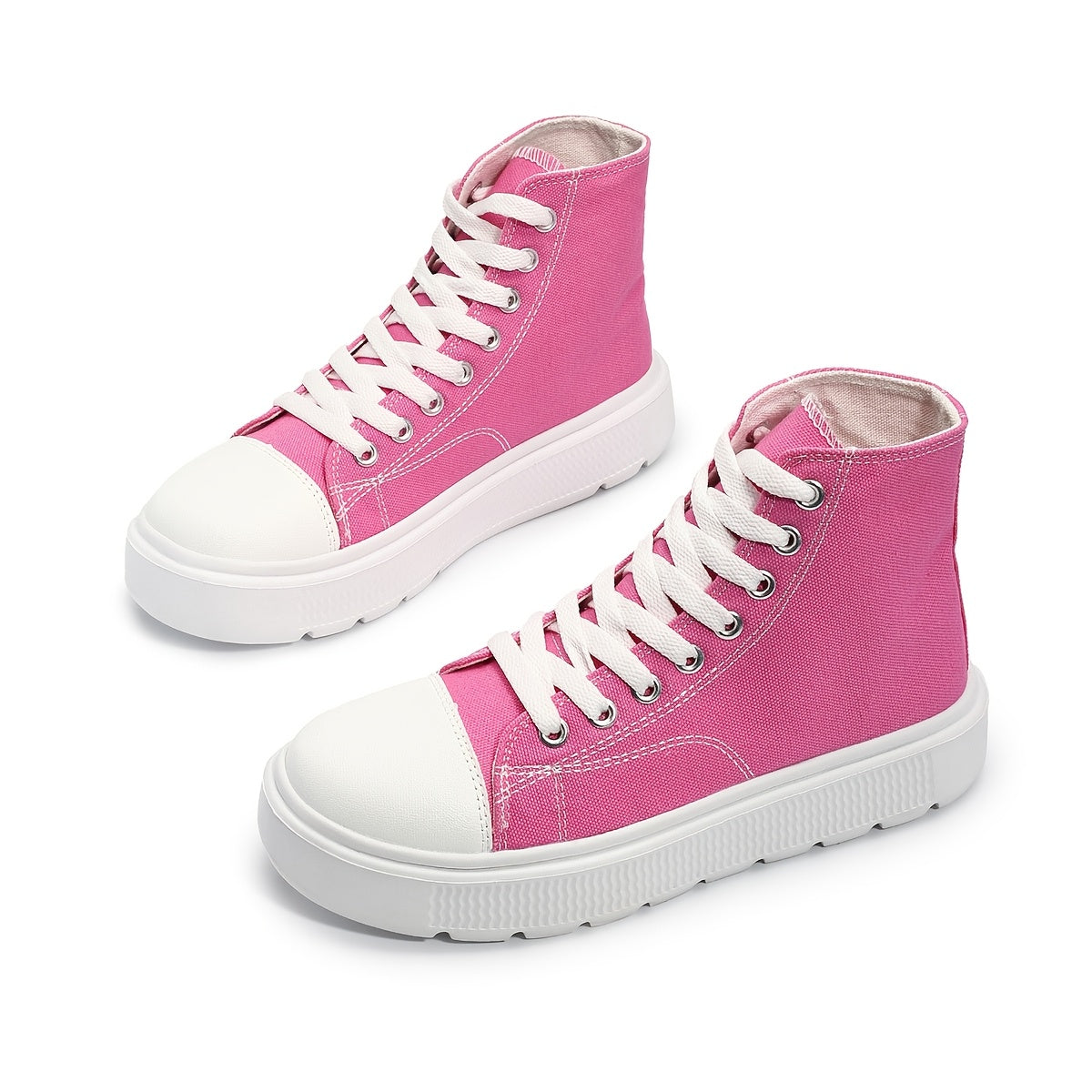 Women's High Top Shoes Thick Sole Casual Lace-Up Platform Flats