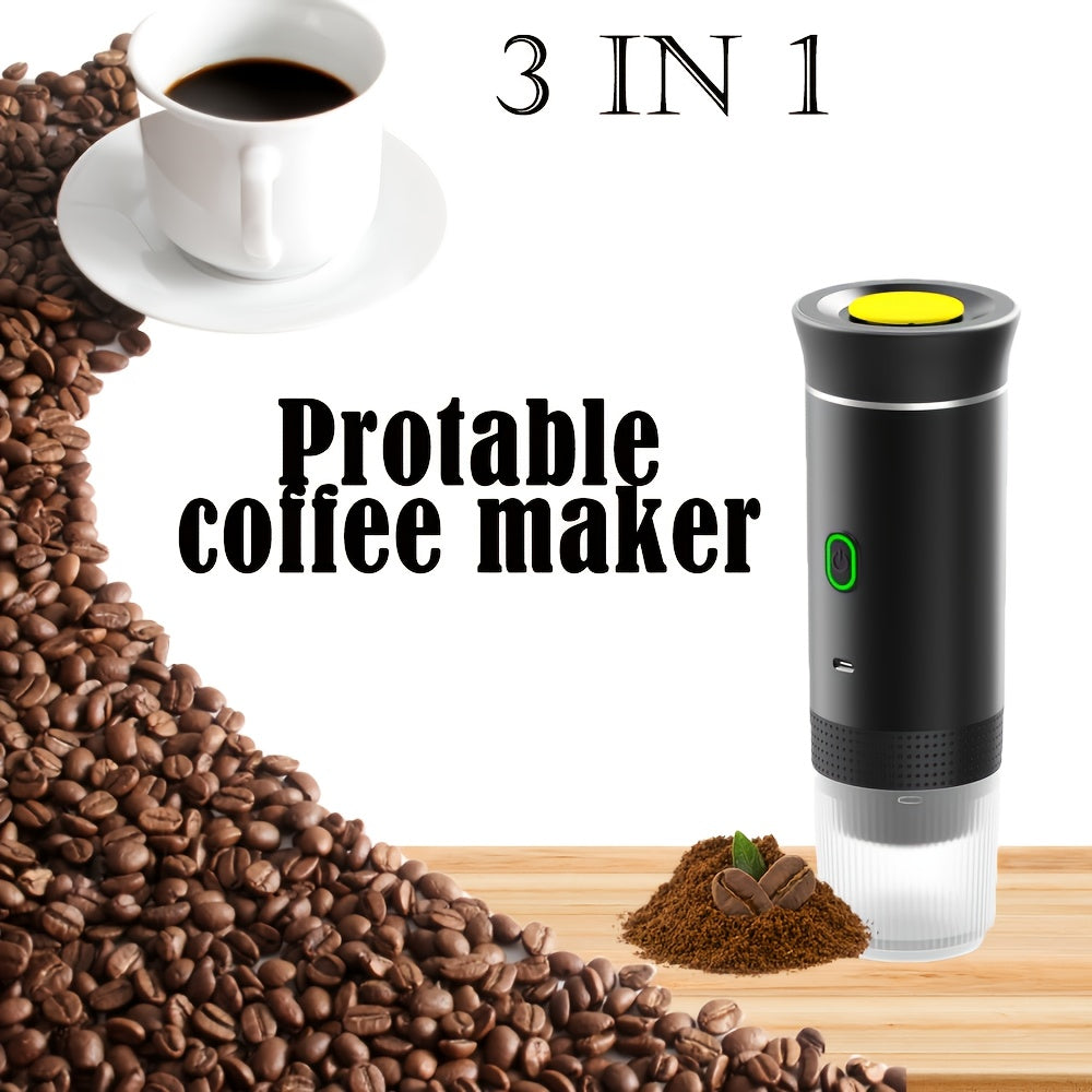 Portable 3-in-1 Capsule Coffee Maker for Travel and Home Use