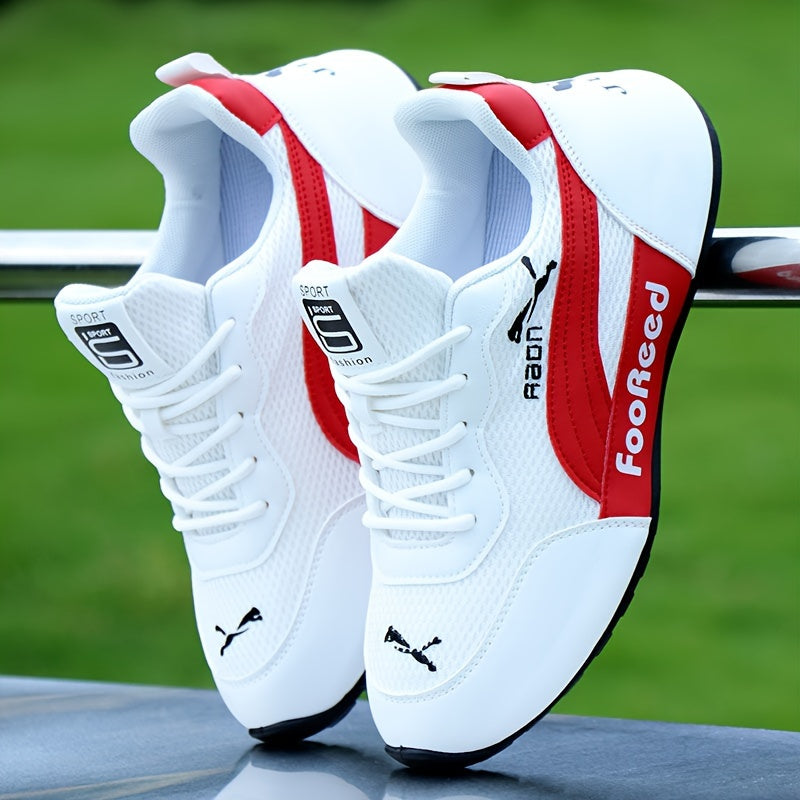 Men's Breathable Mesh Running Shoes with Soft Rubber Sole Lace Up Sneakers for Winter Autumn Spring Summer