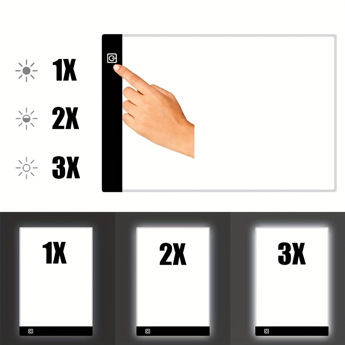 Acrylic LED Drawing Light Pad with Dimmable Levels in A5 A4 A3 Sizes for Art and Learning