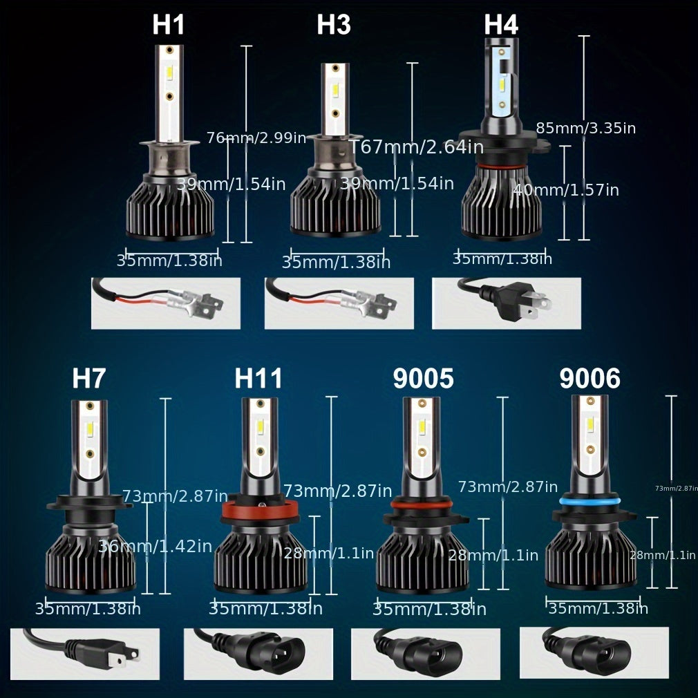 Bombilla de faro LED H4 H7 H11 9005 9006 6000K 60000LM 100W para coche