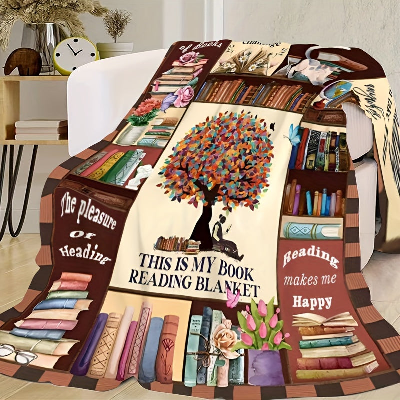Fleece Blanket for Book Lovers Soft Warm Reading Bedtime Gift Easy to Clean