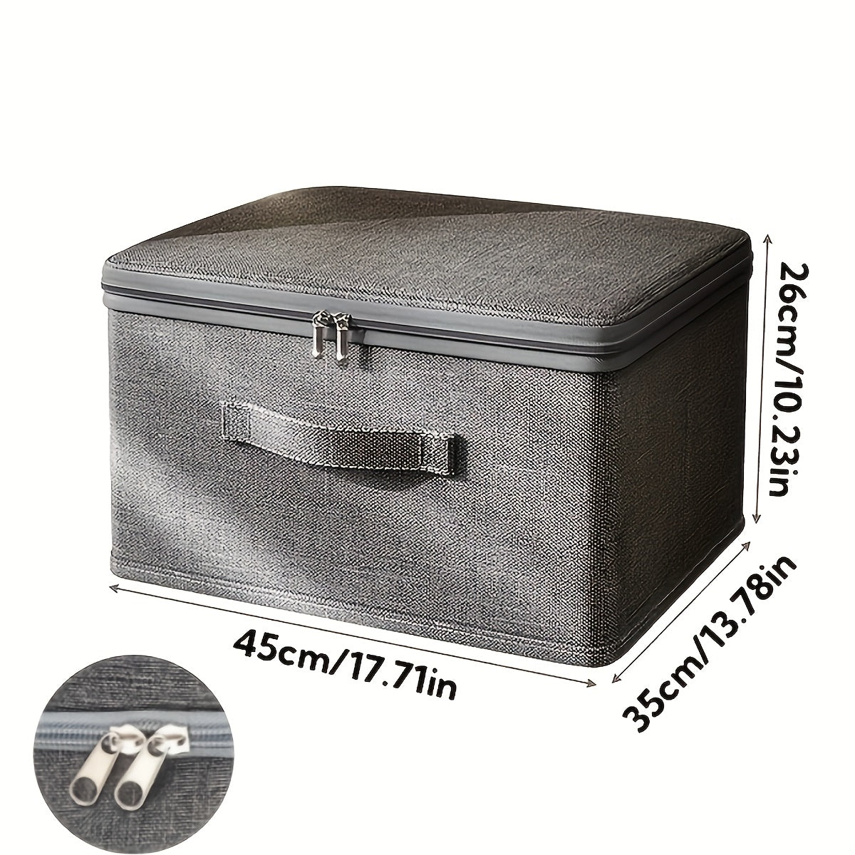 Large Gray Foldable Storage Bags with Reinforced Handles for Clothes and Bedding