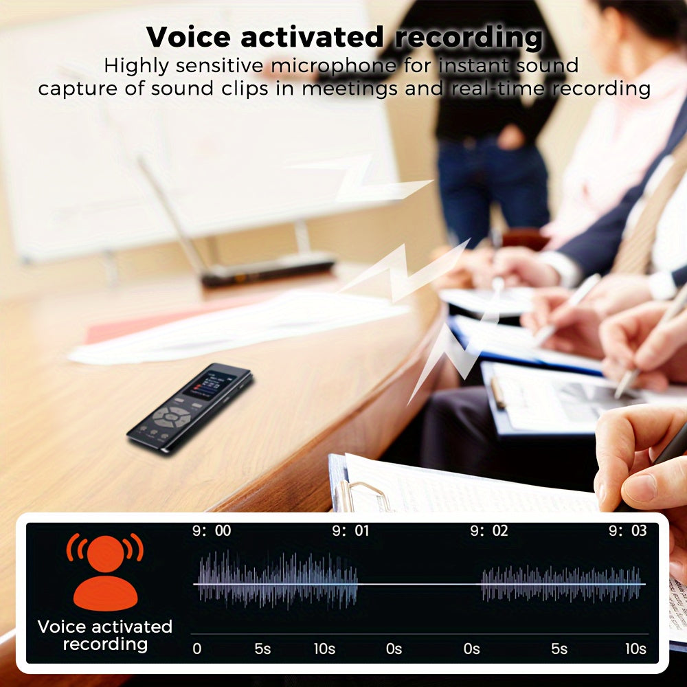 72GB Digital Voice Recorder with Dual Microphones HD Recording Noise Reduction