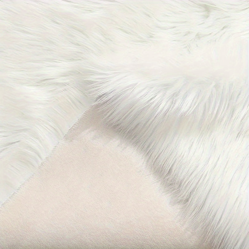 Alfombra de área de pelo sintético elegante, lavable a máquina, resistente a las manchas, forma irregular