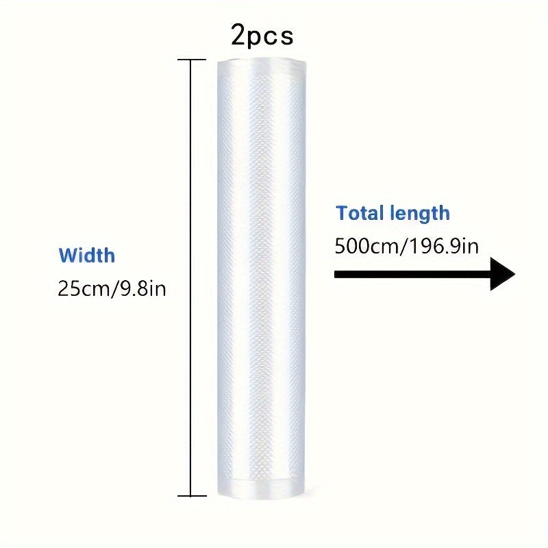 Vacuum Sealing Bags 2 Rolls Food Storage Reusable Airtight Anti-Spill