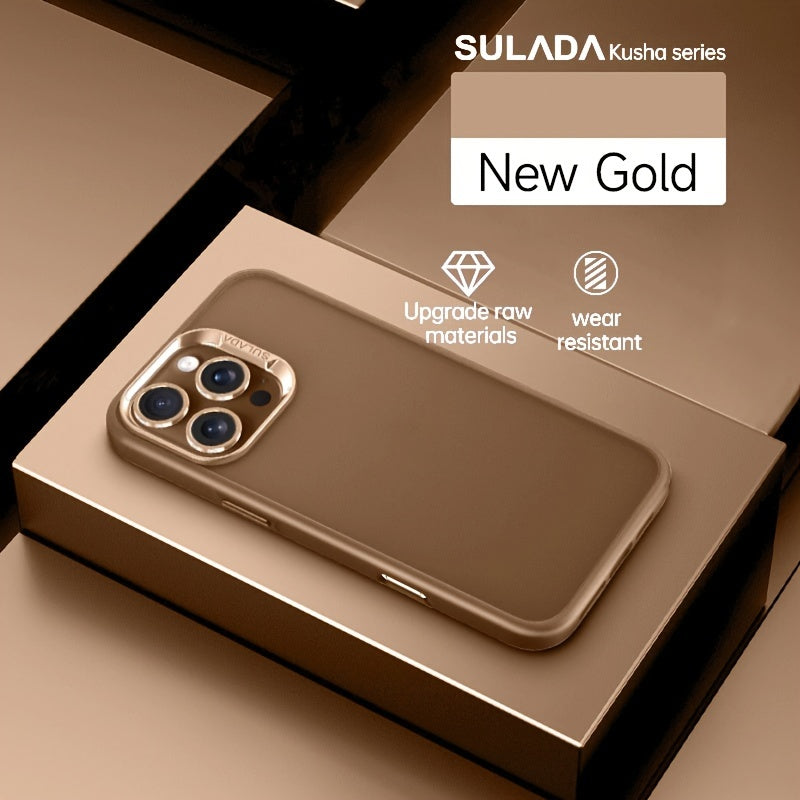 Luxury Matte Electroplated Phone Case for iPhone 16 Pro Max Solid Color Full-Body Protection