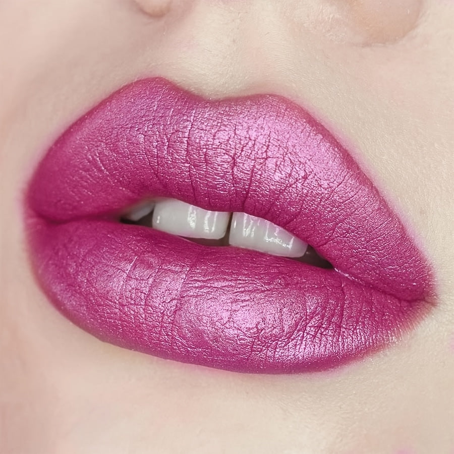 Waterproof Long-Lasting Pearlescent Lipstick for Beginners Pink Shiny