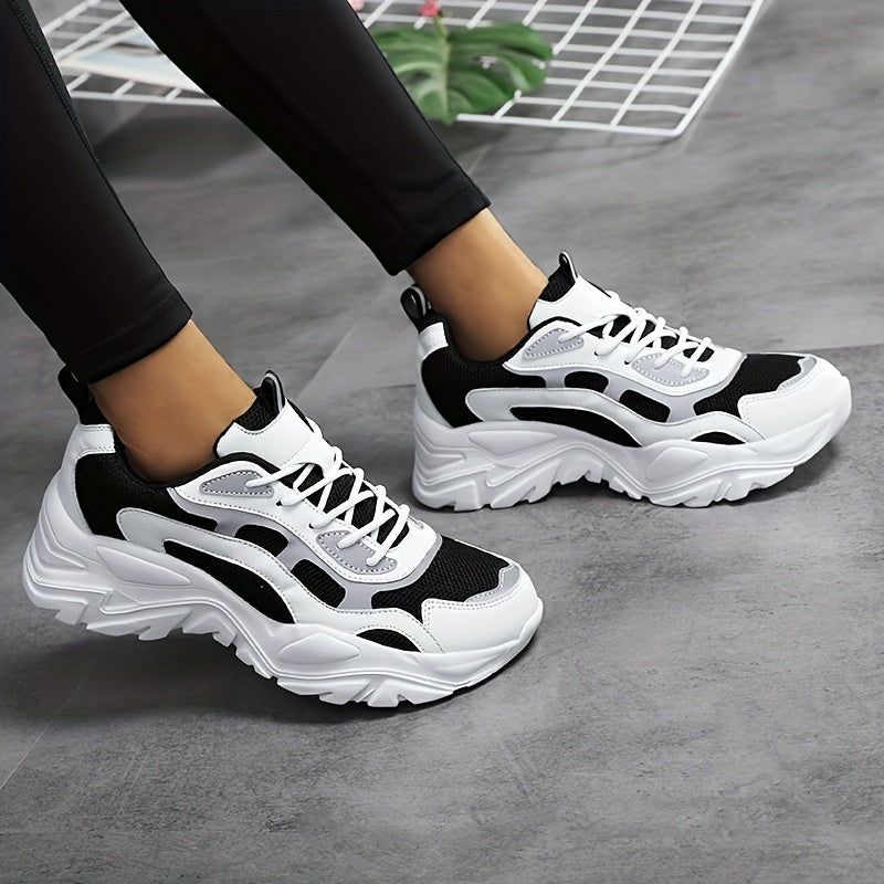 Women's Luminous Chunky Mesh Sneakers Running Trainers Plus Size