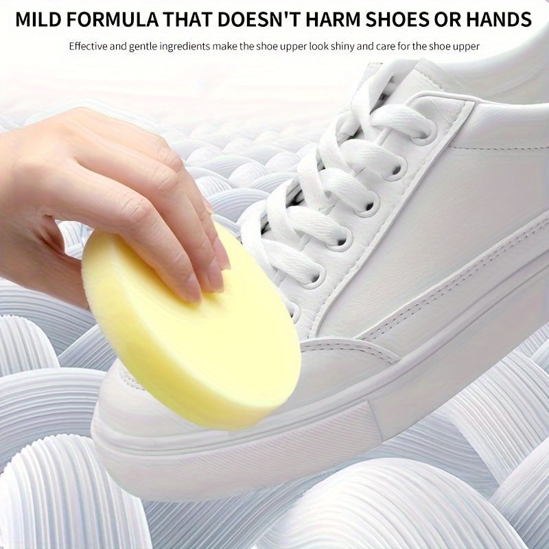 White Shoe Cleaner Paste with Plastic Brush for All Types of Shoes