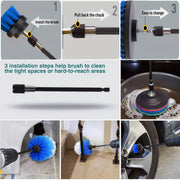 23-Piece Drill Brush Set with Extendable Rod for Grout Tile Bathroom Kitchen