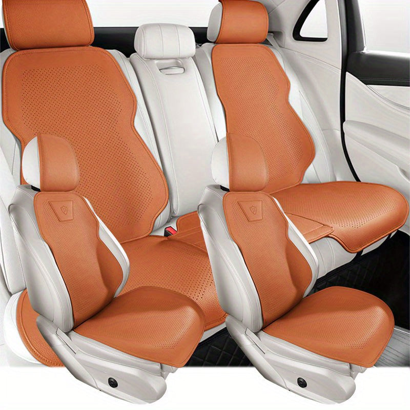Универсальный дышащий чехол для автомобильного сиденья из PU-кожи для автомобилей на 4 человека