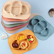 Children's Silicone Dinner Plate with Animal Patterns, High Temperature Resistant, Easy to Clean