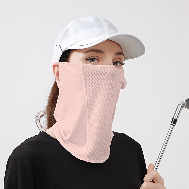 Yozgi Viskozasidan Qilingan Osma Quloq Maskasi, To'liq Yuz va Uzoq Bo'yin Himoyasi Uchun Bahor Dizayni, Velosipedda, Sayohatda, Plyajda yoki Golf O'ynashda UV Himoyasi Uchun Ideal.