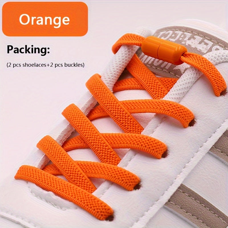 Uniseks elastik No-Tie oyoq kiyimlari rang-barang Lazy Shoe Flat Laces for Sneakers