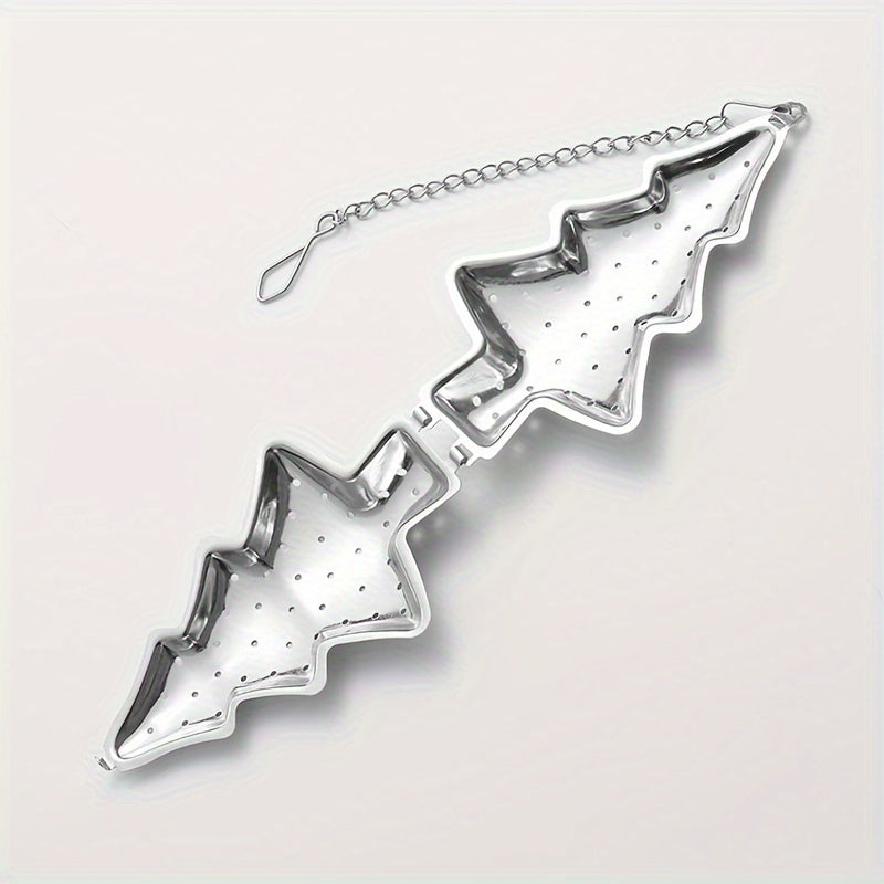 Stainless Steel Christmas Tree Tea Infuser with Chain, Durable Mesh Strainer for Loose Leaf Tea