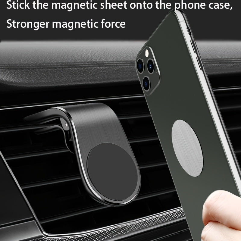 Magnitli avtomobil havo ventilyator telefon tutqich uchun navigatsiya uchun L-shaklidagi dizayn