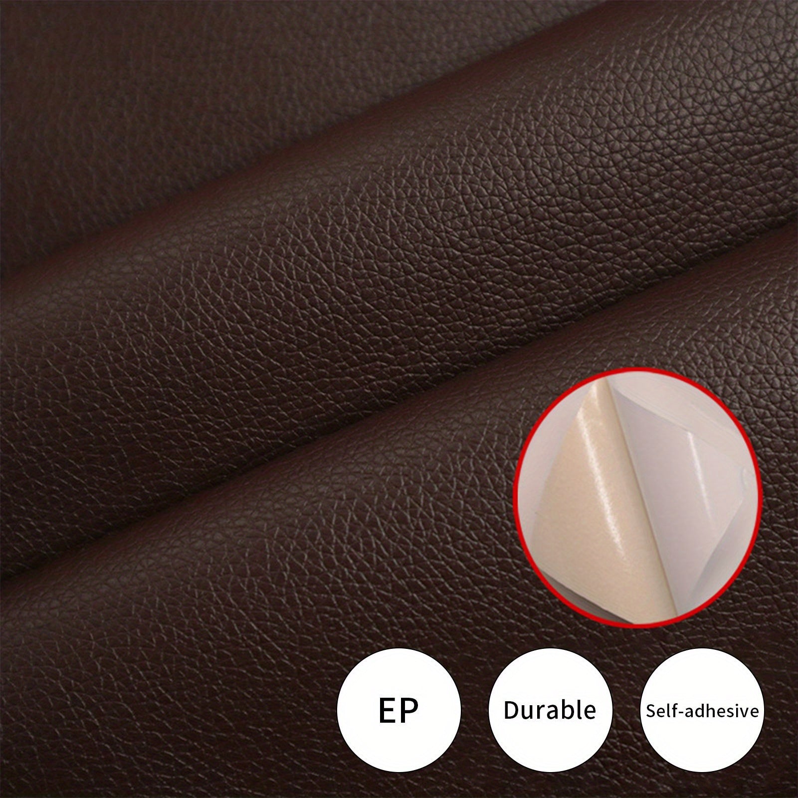 O'z-o'zidan yopishadigan charm ta'mirlash lenti, aralash ranglar, 7.62x152.4cm, mebel, avtomobil o'rindiqlari uchun