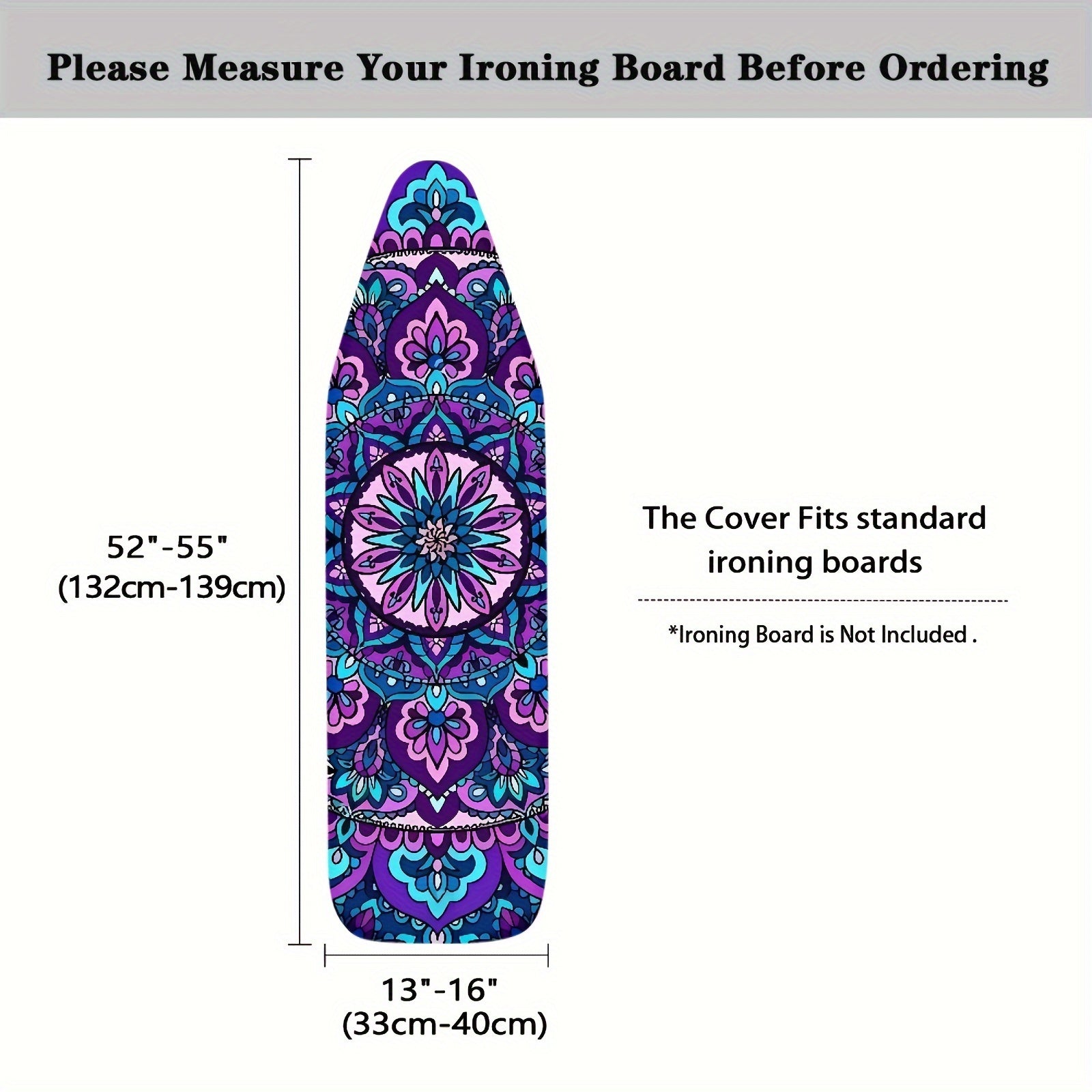 Mandala Pattern Boho Ironing Board Cover High-Temperature Resistant Dustproof