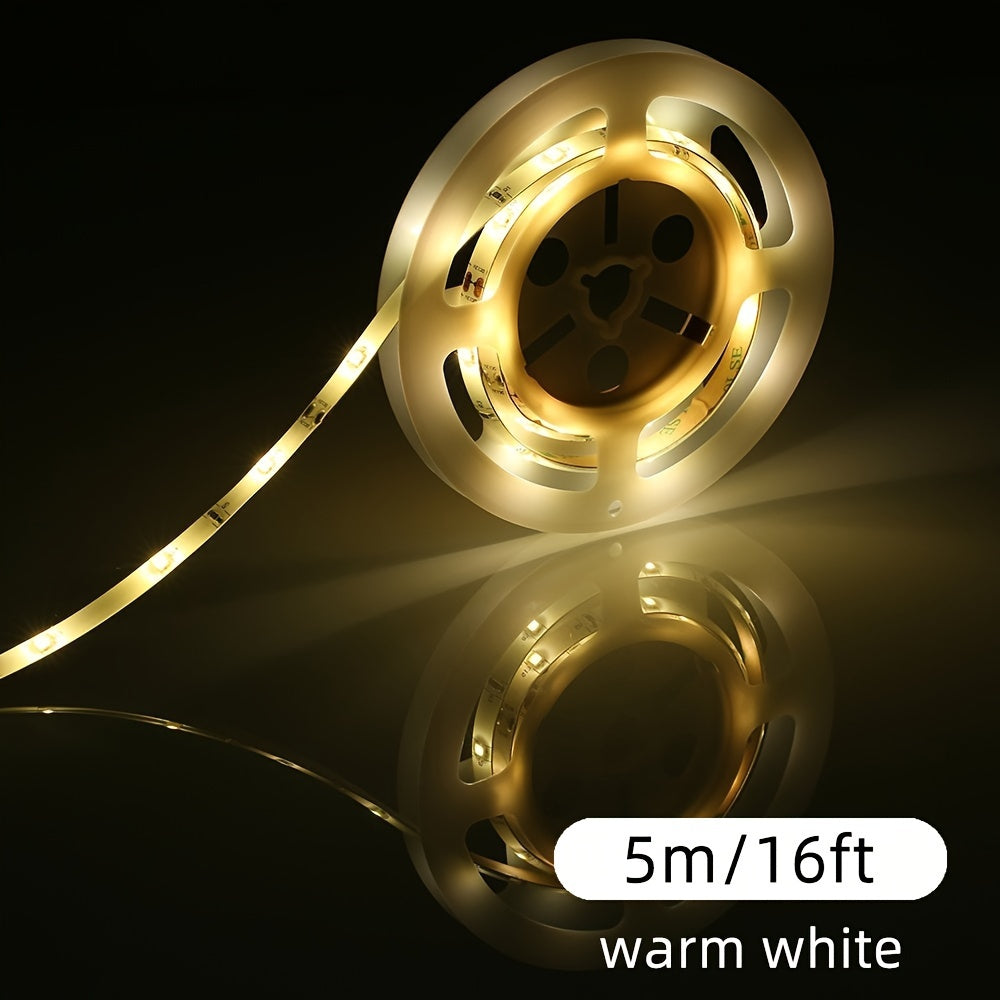 15.24m USB LED Strip Lights 5V White Warm White Flexible Cuttable for TV Bedroom Kitchen