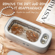 Portable Deep Cleaning Device with Rechargeable Battery and High Frequency Vibration for Glasses Jewelry Watches and Dentures