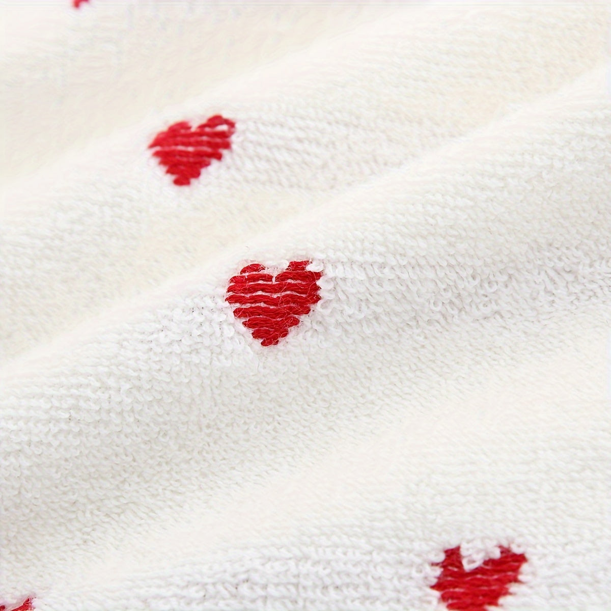 Heart Pattern Cotton Bath Towel Absorbent Quick-Drying Soft Thick for Home Bathroom