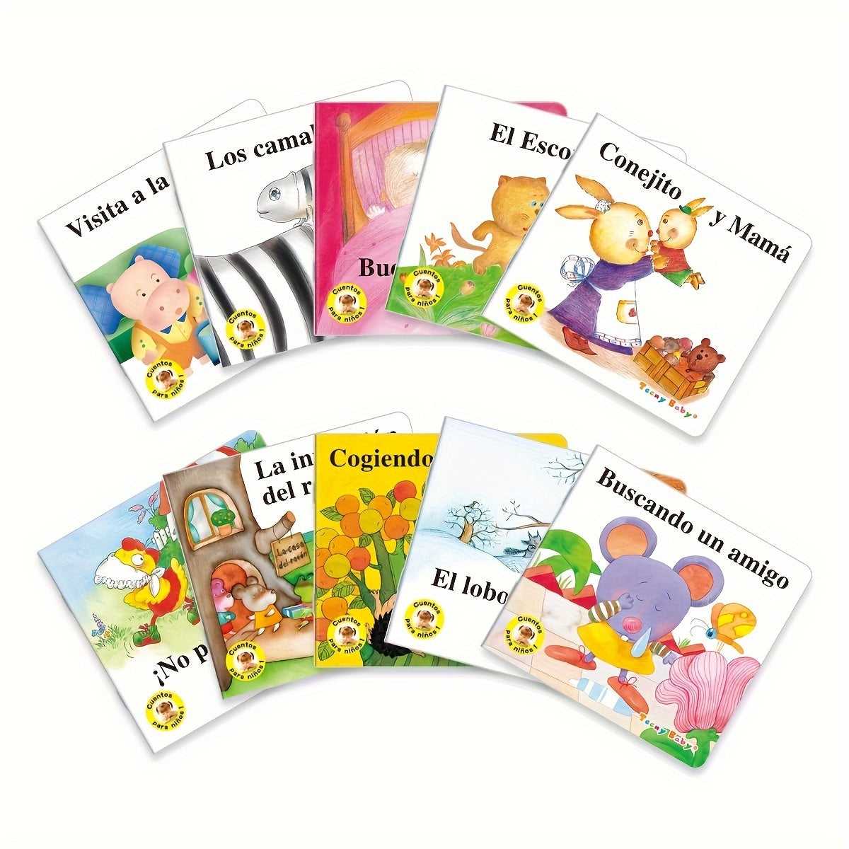 Set of 10 Spanish Children's Picture Books with Short Stories for Ages 3+