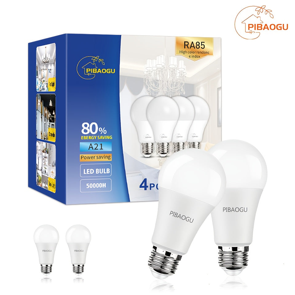 4 Pack LED Bulbs A70 E27 Base 20W Cool White Natural Light Energy Efficient Flicker-Free