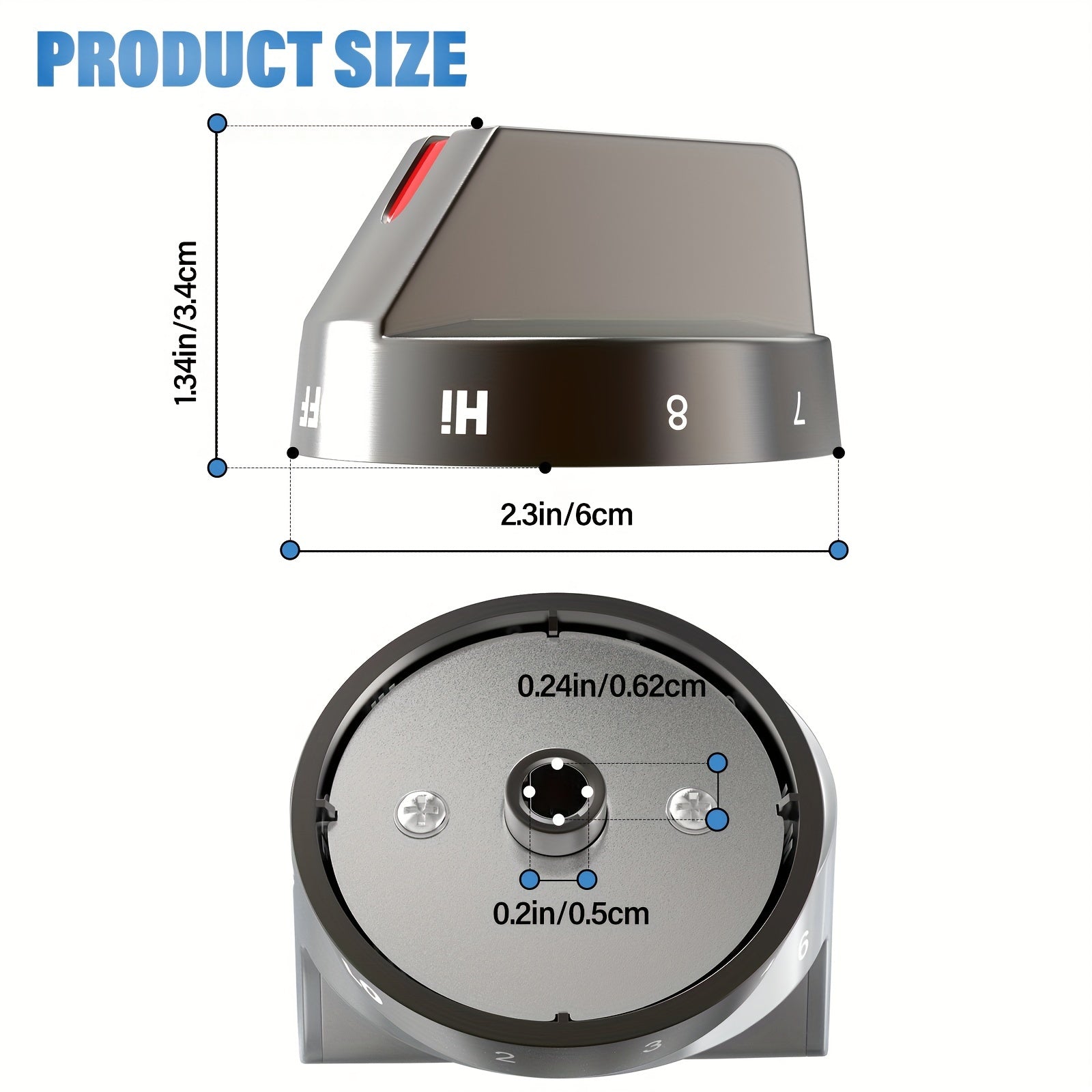 2-Pack Stainless Steel Gas Stove Knobs Compatible with NE/NX9000T Replacement Parts