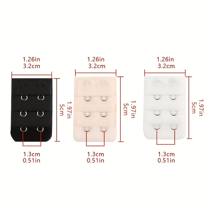 Women’s Bra Extenders 3.2cm Elastic Polyester with Metal Hooks 11 Pieces