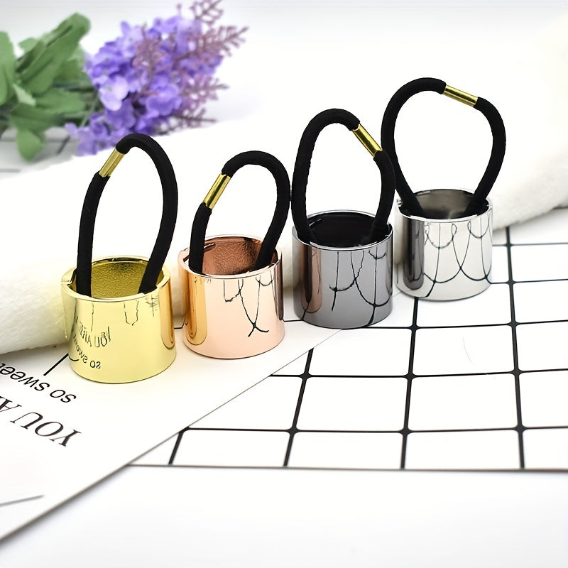 Women's Gold Hair Tie with Korean-Inspired Design for Elegant Hairstyles