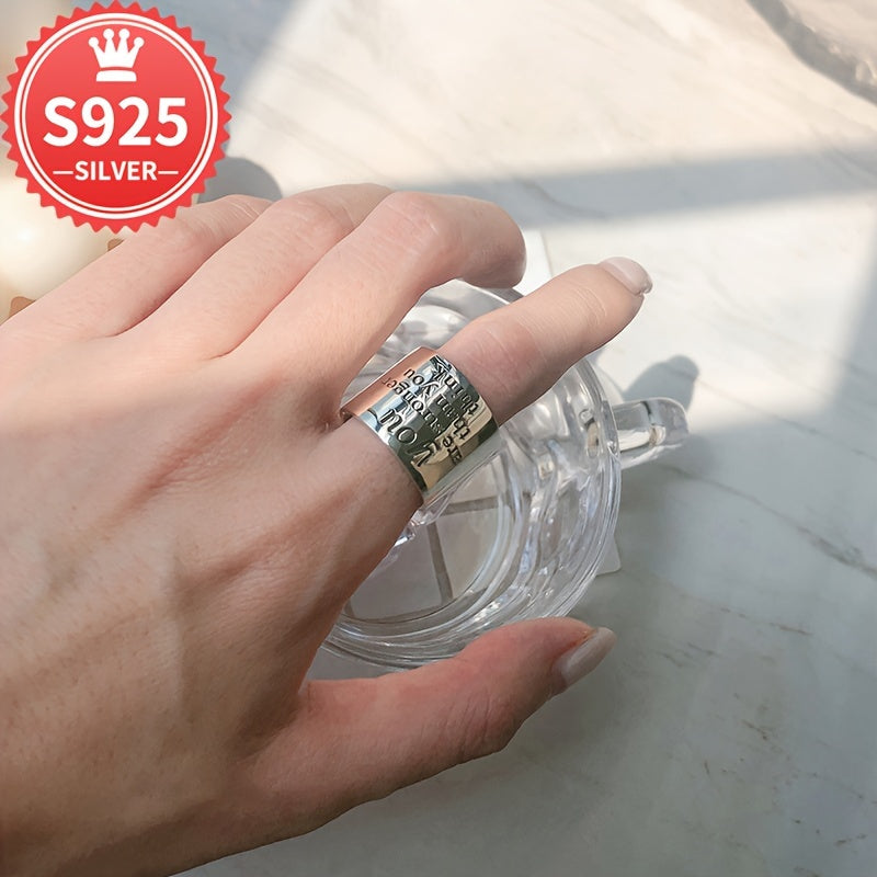 925 Wide Open Ring Hypoallergenic Fashionable Versatile Finger Ring for All Occasions