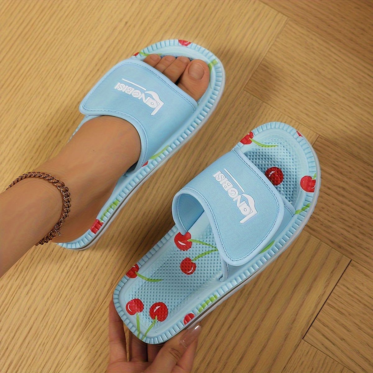 Women's Summer Fabric Sandals Open Toe EVA Sole Hook-and-Loop Closure