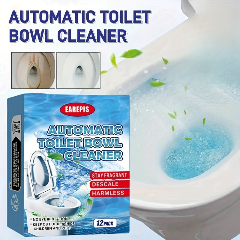 Automatic Toilet Bowl Cleaner 12 Pack, Powerful Cleaning Tablets, Eliminates Odors
