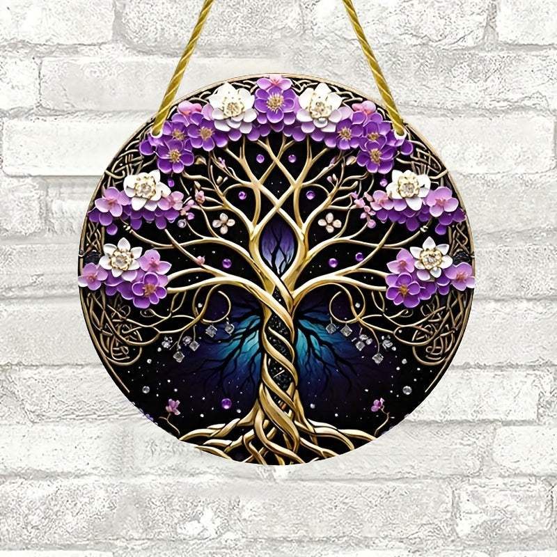Vibrant Floral Acrylic Tree Suncatcher for Garden and Bedroom Decor