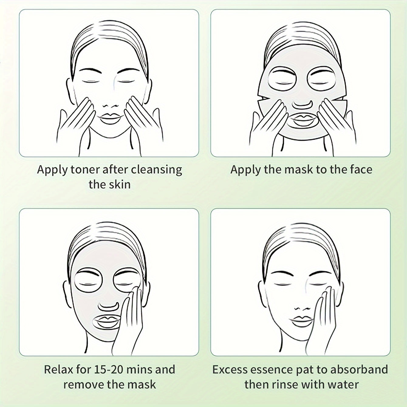 11 dona Hidratli yuz maskasi to'plami barcha teri turlari uchun, gippoalerjenik, aromatsiz