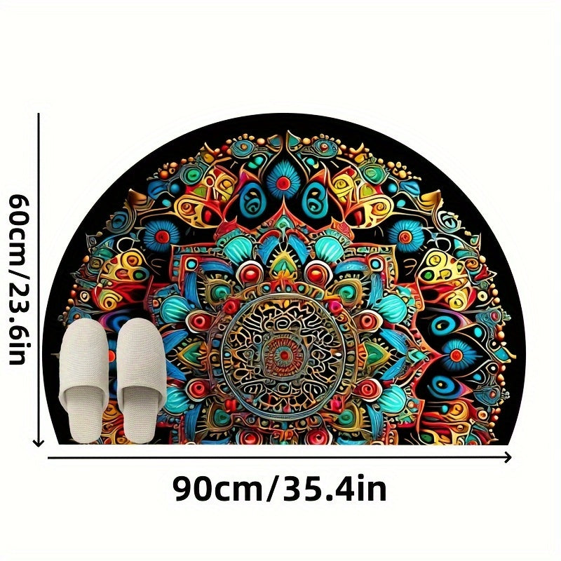 Outdoor Doormat Non-Slip Bohemian Mandala Thick Soft Sand Imprint