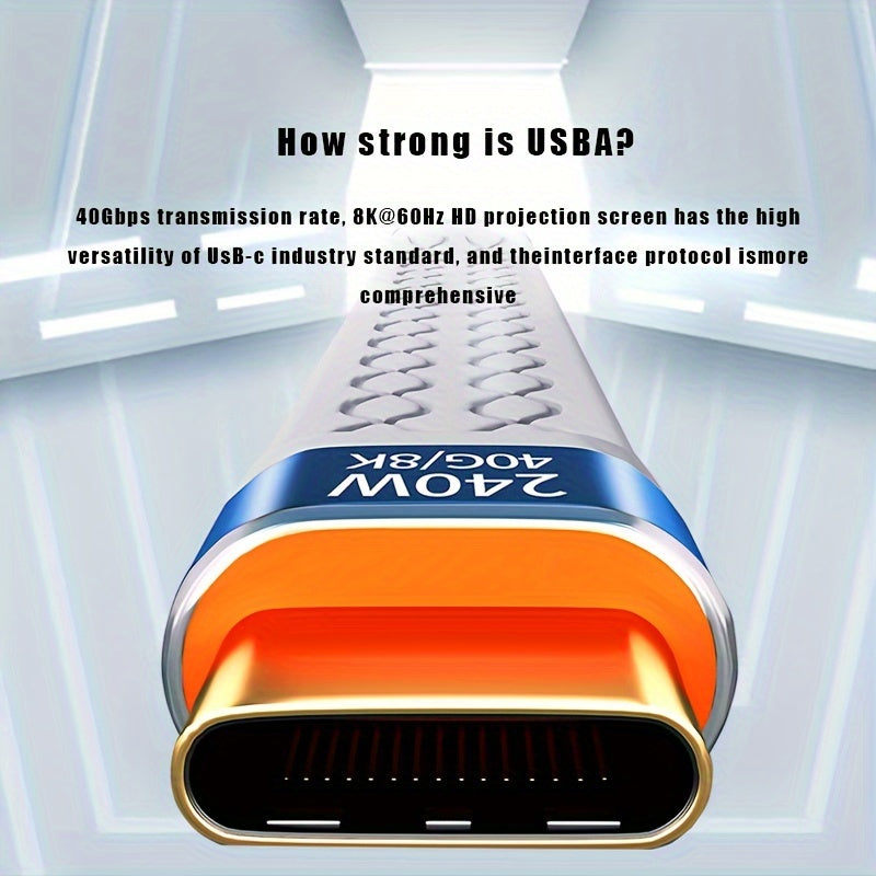 USB4.0 Full-Function USB-C Cable for 40Gbps Data Transfer 8K Video 240W Fast Charging