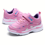 Kids Girls Solid Canvas Sneakers with Non-Slip Soft Sole and Hook and Loop Fastener