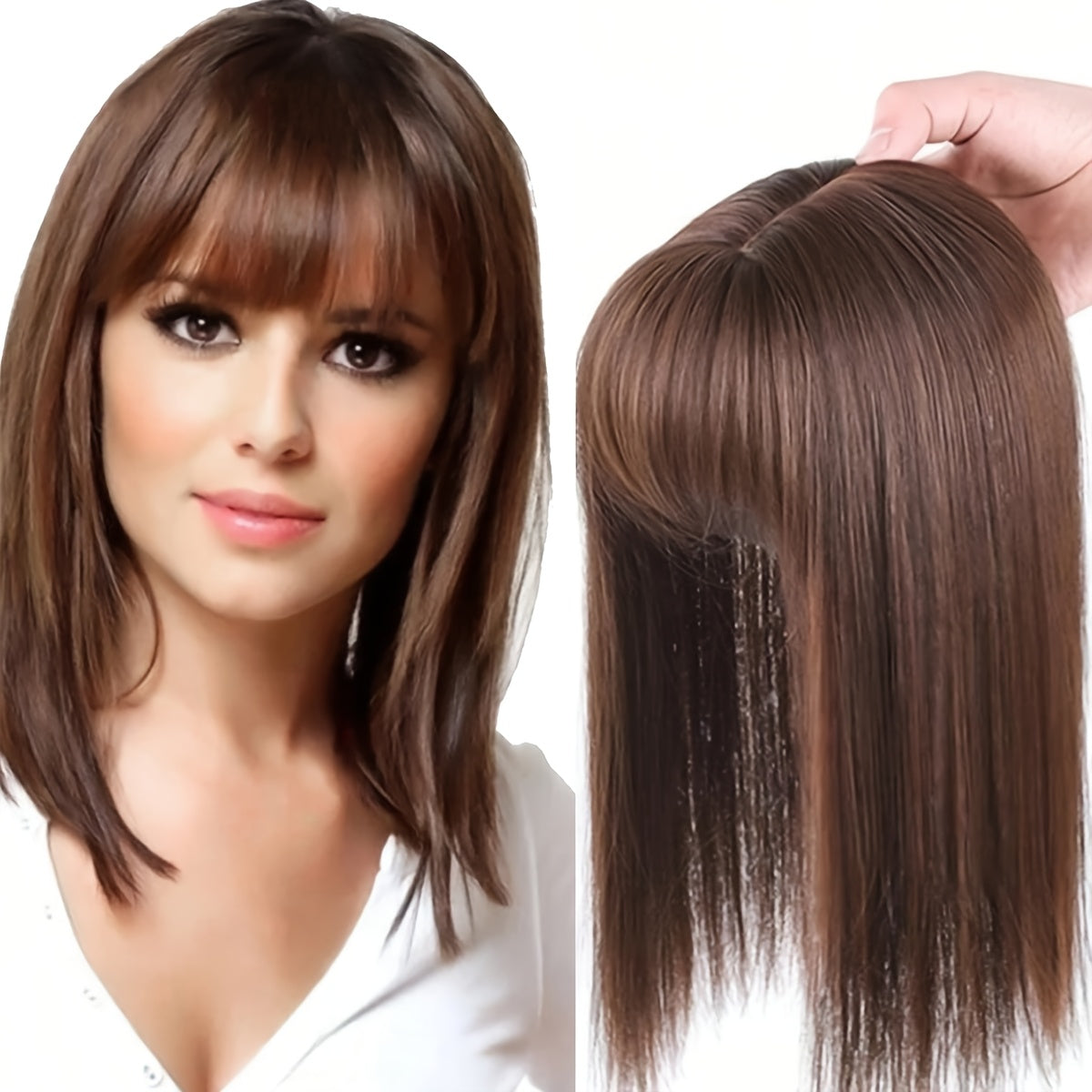 Women Straight Synthetic Clip-In Bangs Hair Extensions Natural Looking