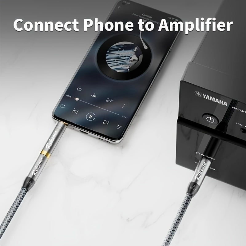 Adaptador de audio de 3.5mm a 6.5mm, chapado en oro, reducción de ruido, aleación gris para instrumentos musicales