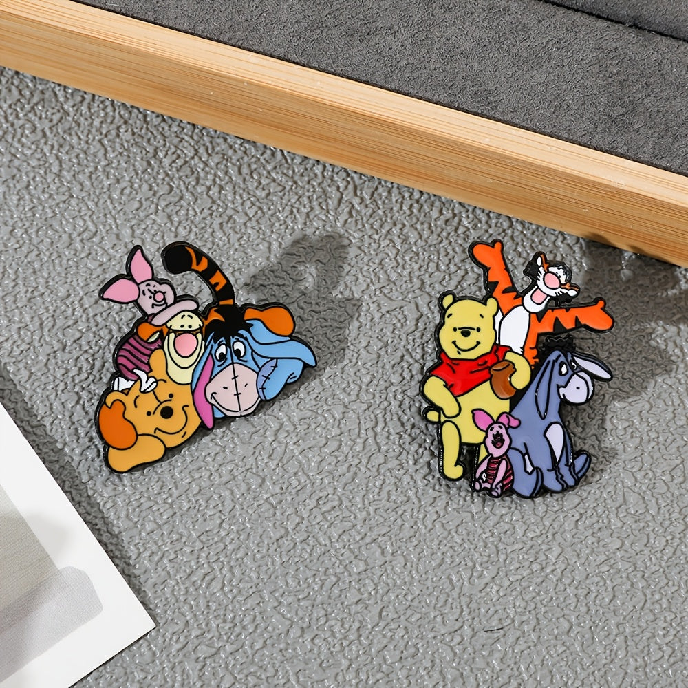 Set of 3 Enamel Brooch Pins Cartoon Character Badges for Clothing and Backpacks