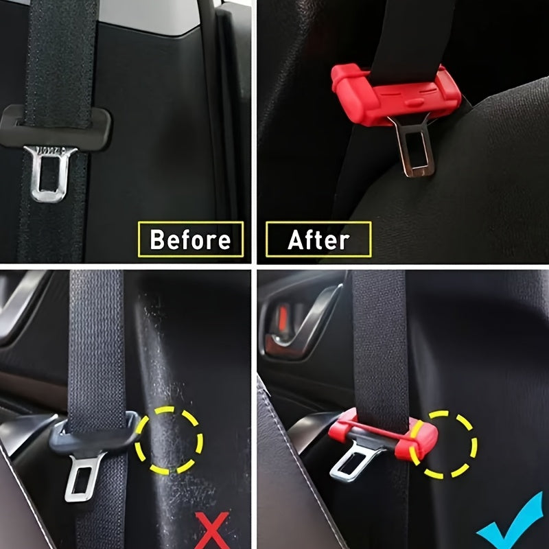 4pcs Car Seat Belt Buckle Protectors Scratch-Resistant Non-Slip Cover