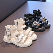 Girls' Summer Mid Top Zipper Sandals PU Rubber Shoes for Girls 14 and Under