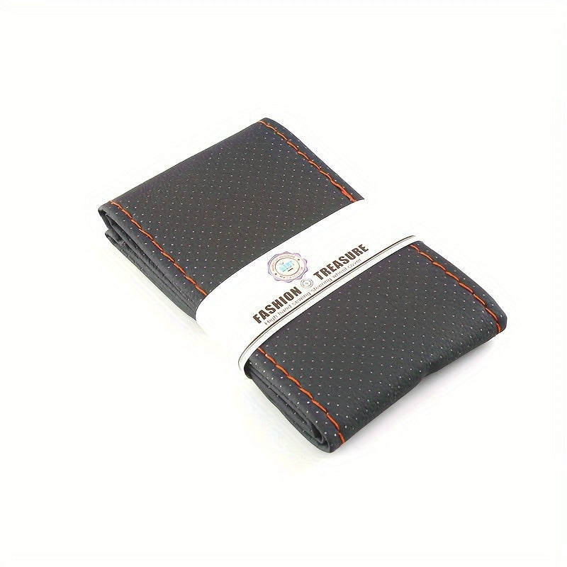 Car Steering Wheel Cover Soft PU Leather 38cm with Needles and Thread