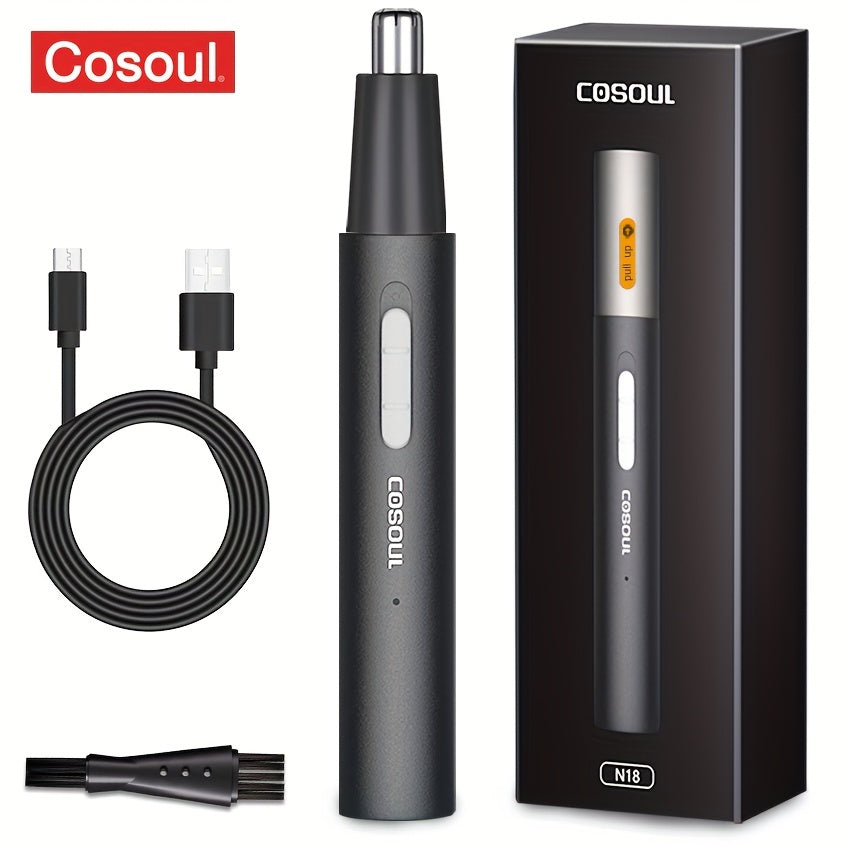 Rechargeable metal alloy nose hair trimmer with precision blades