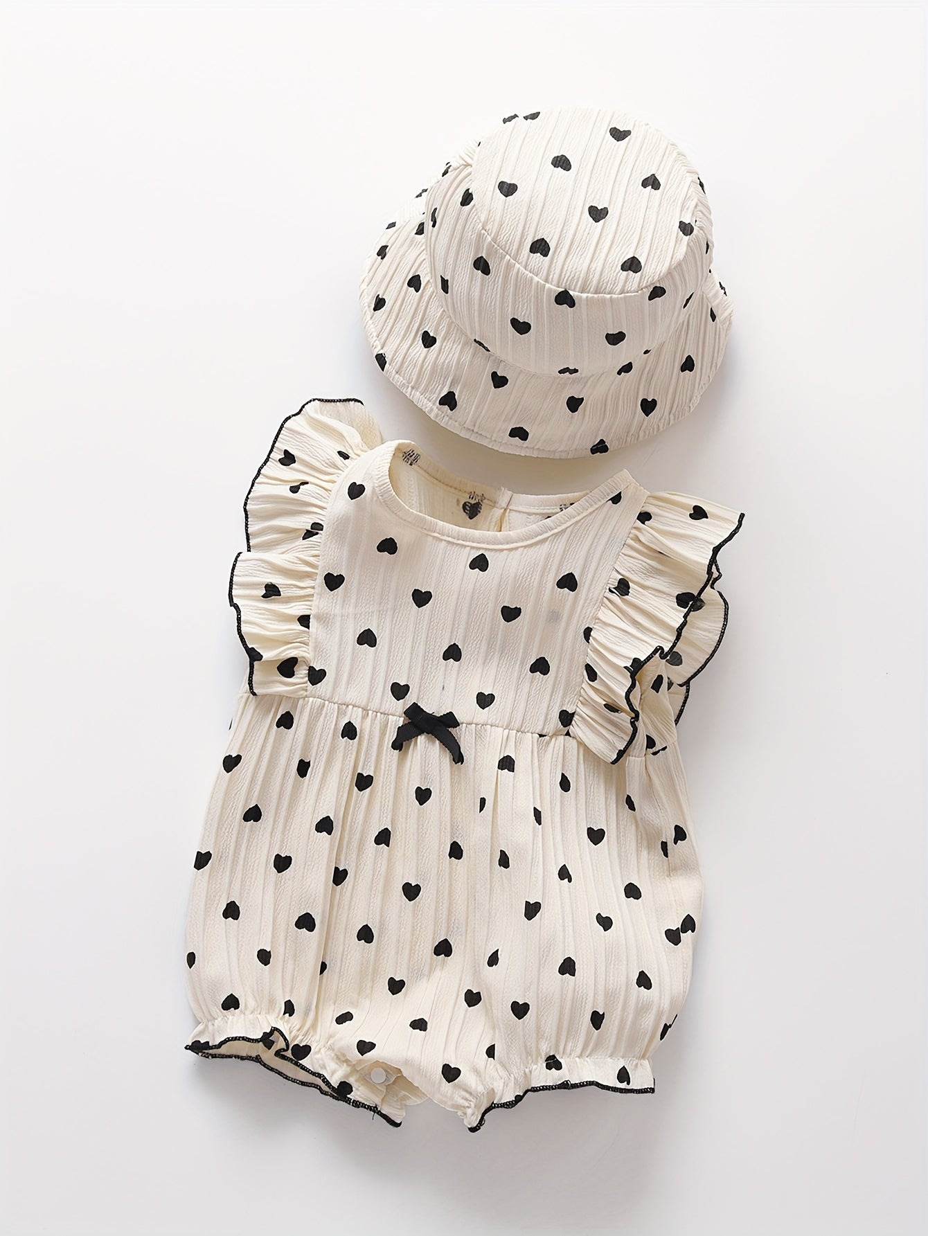 Conjunto de ranita de verano para bebé niña recién nacida con sombrero, patrón floral sin mangas y con triángulos