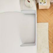 Kids Bed Safety Rail Gray Polyester Full Size Bed Guardrail Foldable Washable Fall Protection