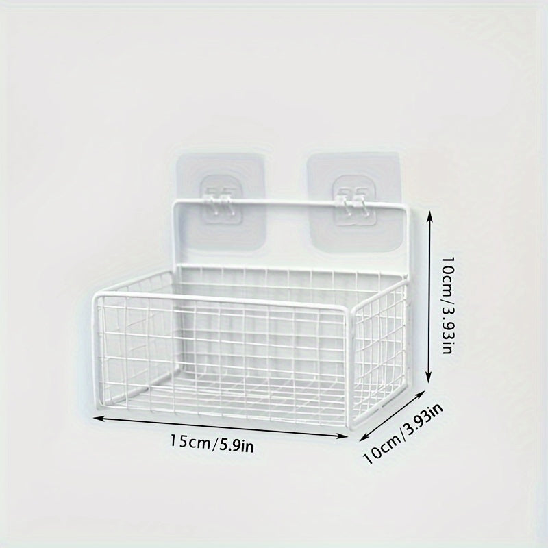 Rustic Cast Iron Bathroom Shelf Wall Mount No Drilling Metal Pipe Storage Organizer