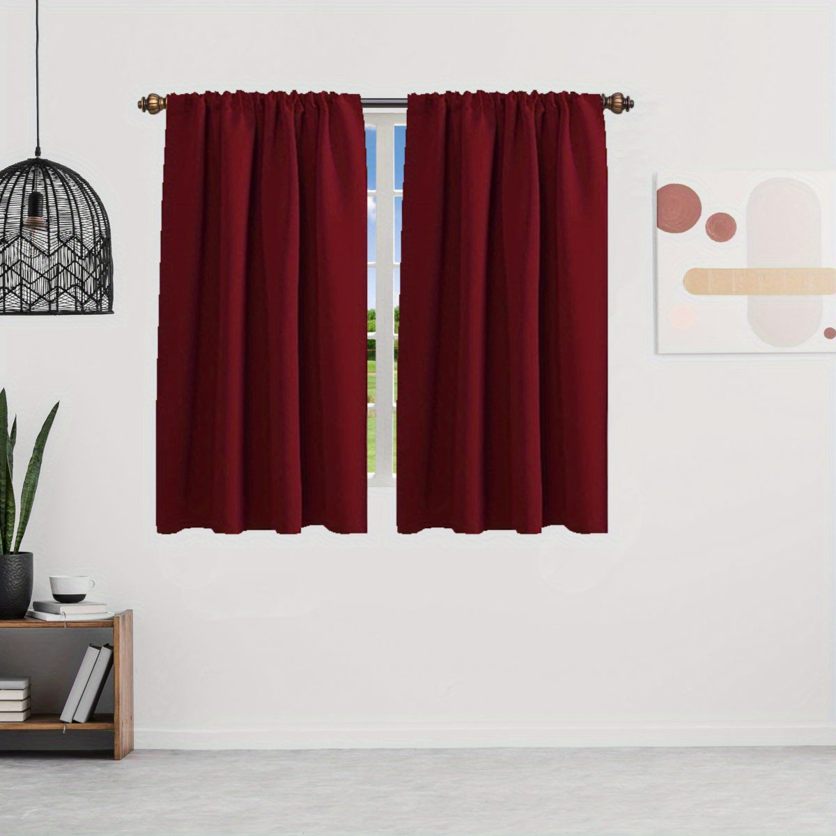 Silvery Rod Curtain for Heat Insulation and Blackout, Room Darkening, 1 Piece